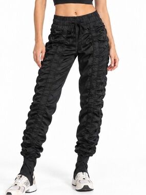Agogie Wearable Resistance Pants Black Ruched Stirrup Leggings Petite Small